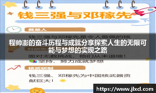 程帅澎的奋斗历程与成就分享探索人生的无限可能与梦想的实现之路